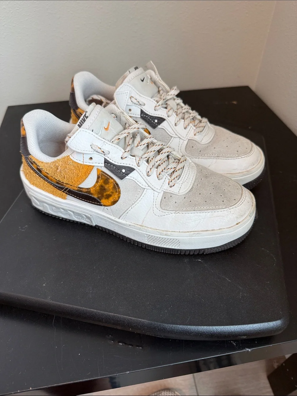 Nike | Air Force 1 Fontanka Low | White Tan with Gold Tortoise Swoosh
